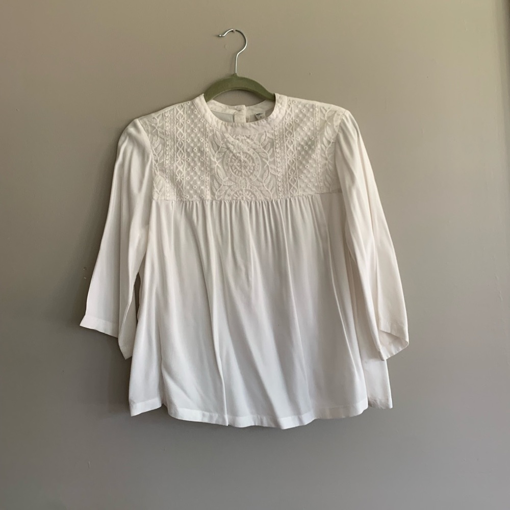 OLD NAVY Cotton & Lace Blouse Size M